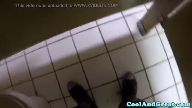 Hot anal fuck in a public toilet sex